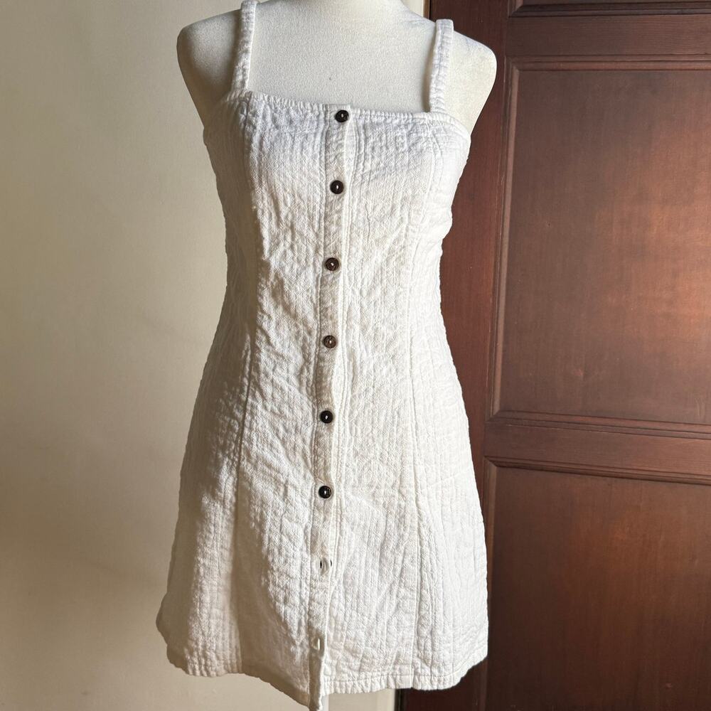 MINKPINK | White Cotton Farraday Button down Mini Dress | Extra Small